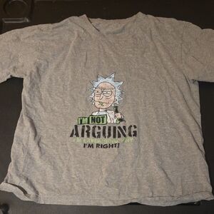 Gray Graphic T-Shirt with Cartoon Print